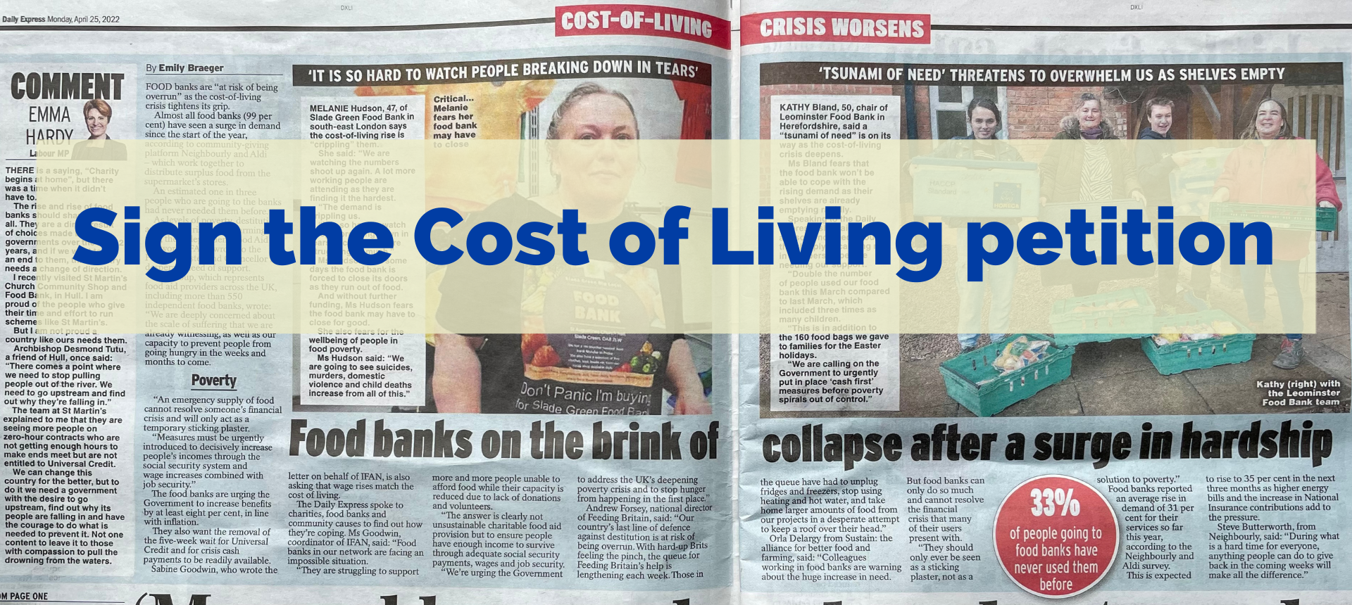 Sign the Cost of Living Petition